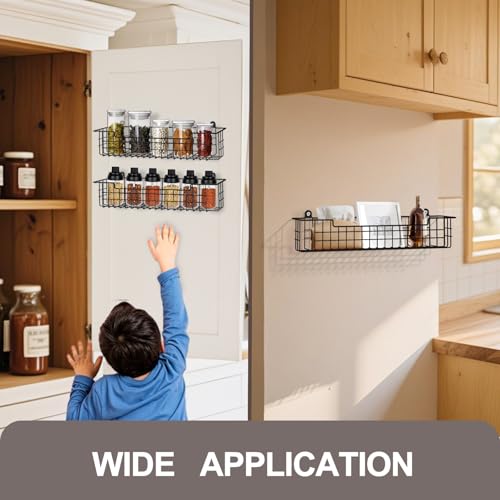 Wall Mounted Spice Rack Organizer (Black 2-Pack)
