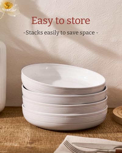 Milkyway 33 oz Pasta Bowls Set of 8 (White Thread / Set of 8)
