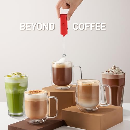 Mini & Mighty Milk Frother Wand (Blazing Red / Mini Frother)