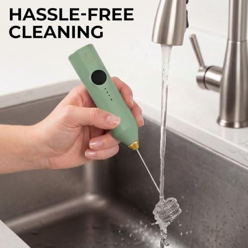 Rechargeable Milk Frother Handheld (ZK Dynamic Tornado Green Gold / Rechargeable Z1 Motor Max)