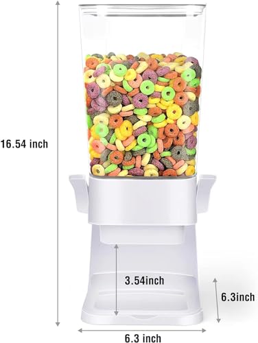 Cereal Dispenser Countertop Large Cereal Containers Storage White (J:White & 3pack / A(Upgrade Materials))