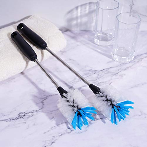 Stainless Steel Bottle Brush with Replaceable Head (White / 13-15 Inch (Pack of 2))