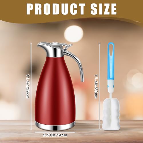 2 Pcs 68oz Thermal Coffee Carafe for Keeping Hot (Red)