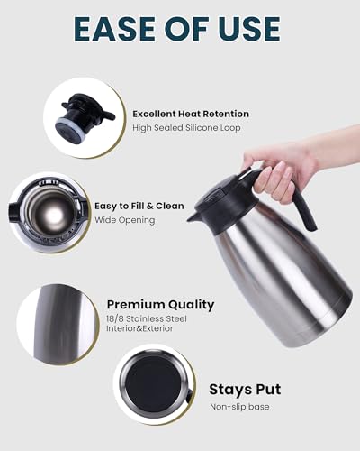 74Oz Thermal Coffee Carafe (Silver / 74.4 Ounces)