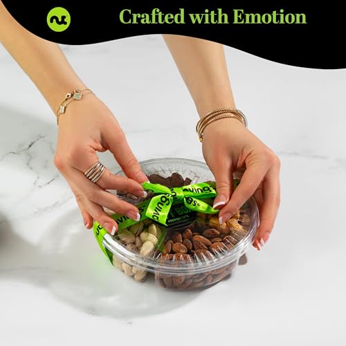 Mixed Nuts Gift Basket + Green Ribbon