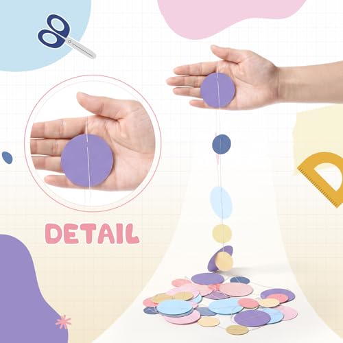 10 Pieces Dot Garland Banner Hanging (Pastel Rainbow Color)
