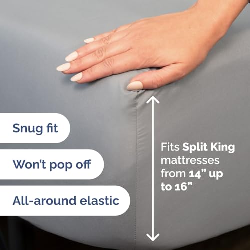 Flex Top Split Head King 4 Piece Sheet Set (05 - Steel Blue / Split Head/Flex Top)