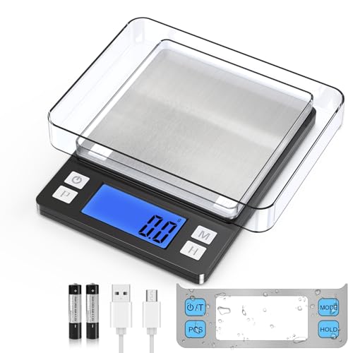 Upgraded Small Food Scale with 0.1 g (0.1g/3kg Black)