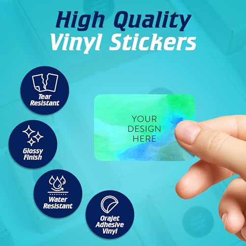 Custom Vinyl Stickers Your Image (Blue Green / 5x3)