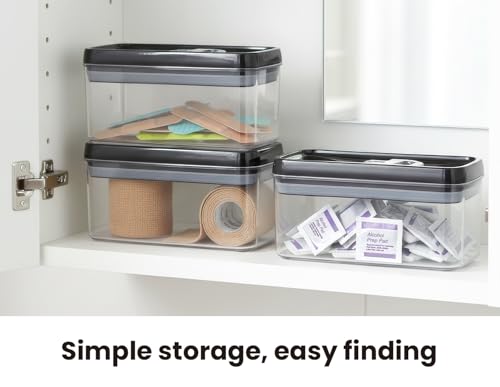 Flip Tite Food Storage Container with Lid 4” RECTANGLE Airtight Ring Flip Lock Top (Black / 4")