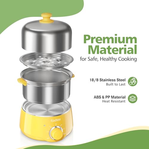Hard Boiled Egg Cooker (Retro Yellow / 2-Tier)