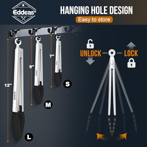 Kitchen Tongs with Silicone Tips (3 Count)