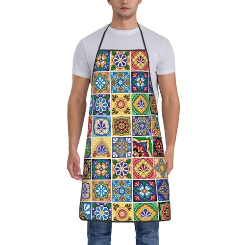 Mexican Talavera Tile Waterproof Kitchen Aprons