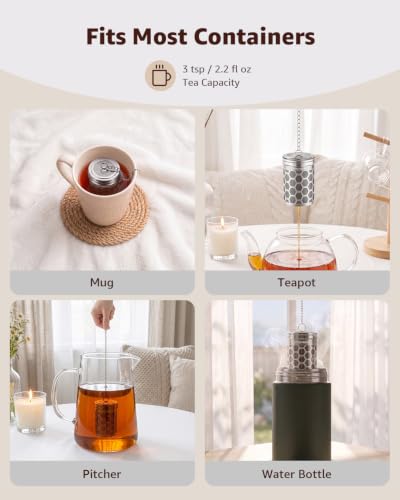 2 Pack Tea Strainers for Loose Tea (Small×2 / New Hive)
