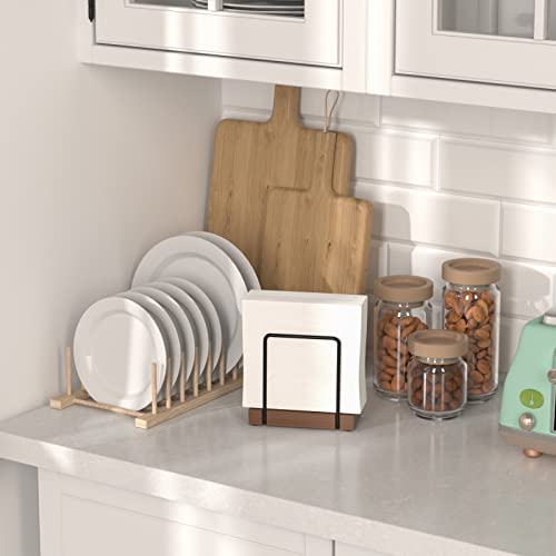 Napkin Holder for Table (Black/Brown / 5.78 x 2.51 x 5.04 inches)
