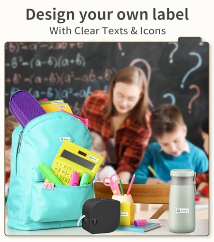 Label Maker Machine with Tape (1 Printer+1 Label Tape / Black)