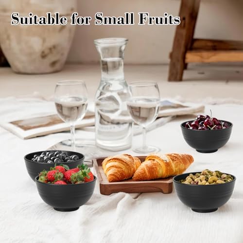 wheat straw snack bowls 10oz set of 8 (10 oz / Black)