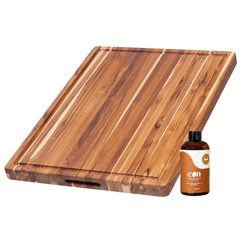Carving Board and EON Cutting Board Oil Set (Cutting Board with Maintenance Oil / Extra Large (24 inch x 18 inch x 1.5 inch))