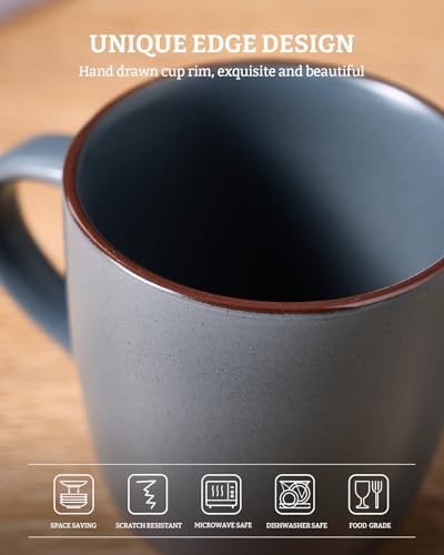 Mercury Coffee Mugs 13 oz (Mercury-Charcoal / 4 Count (Pack of 1))