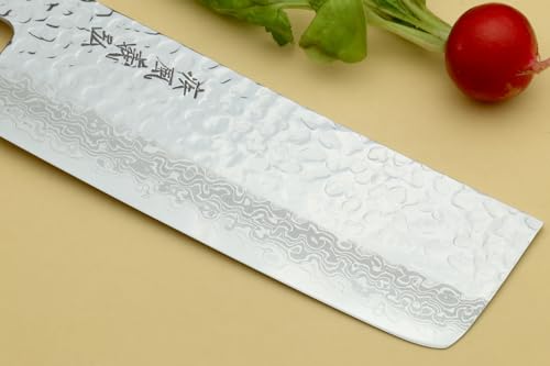 VG10 46 Layers Hammered Damascus Nakiri Japanese Vegetable Knife (6.5" / Rosewood Handle)