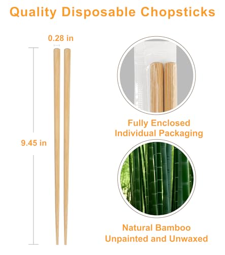 100Pairs Bamboo Chopsticks Disposable (Style 1)