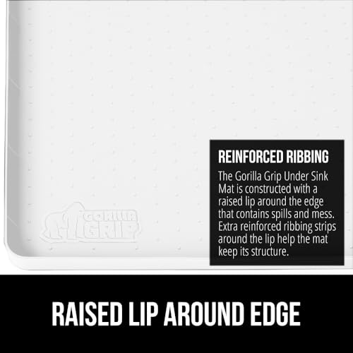 Waterproof Silicone Under Sink Mat (White / 46"w X 22"l)