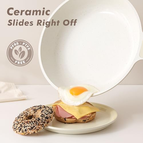 Nonstick Ceramic Frying Pan 12 (12 Inch / Antique White)