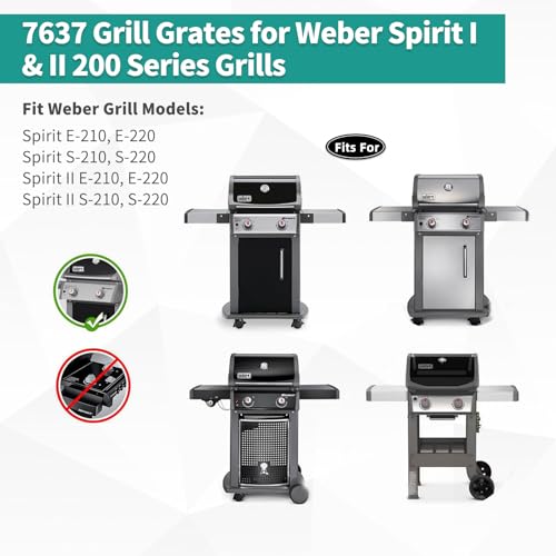 9MM 304 Stainless Steel Spirit Grill Grates for Weber Spirit E (17.5" Spirit 200)