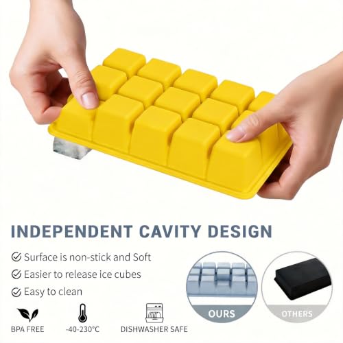Silicone Ice Cube Tray 2 Pack (Ice Cube Tray 2 Pack / Yellow+Yellow)