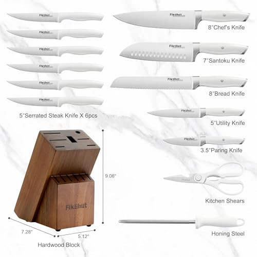 14 Piece Knife Set (White)