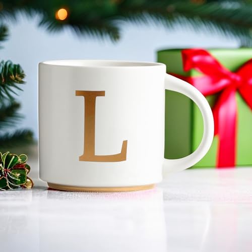 Monogram Ceramic Mugs (gold-L)