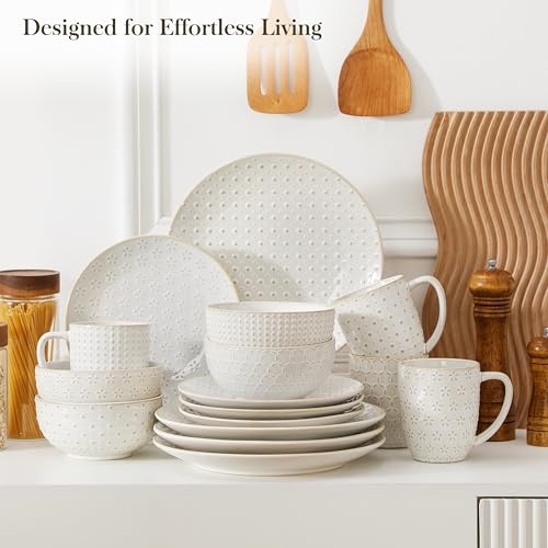 16 Pieces Dinnerware Set (White / Service for 4 (16 Pcs))