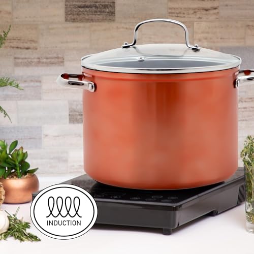 12pc Healthy Pots and Pan Set Non (Rustic Copper (G10))
