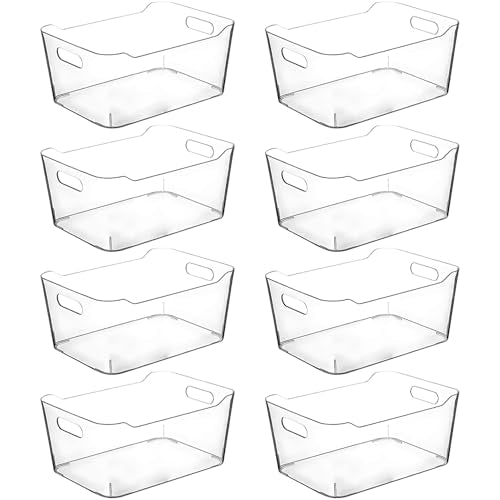 Clear Plastic Storage Bins for Kitchen Organization or Pantry Organizers and Storage (Large)