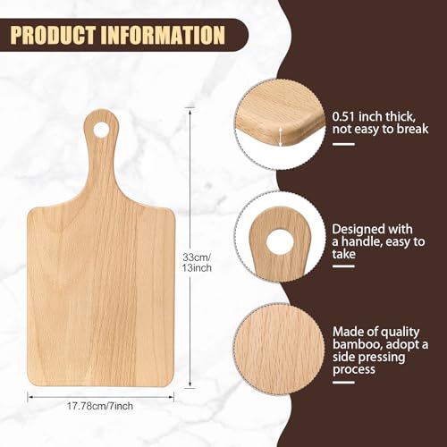 6 Pcs Wood Cutting Boards Bulk (13 x 7 inches)