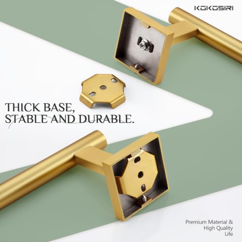 Bathroom Towel Bar Gold Hand Towel Holders Wall Mount Toilet Kitchen Cabinet Paper Holder Stainless Steel Bath Accessories (Gold / 1 Pack)