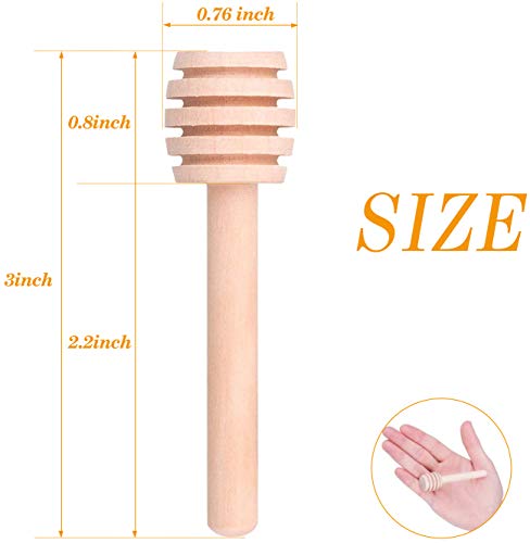 Premium 50 Pack 3 Inch Mini Wooden Honey Dipper Stick (50PACK)