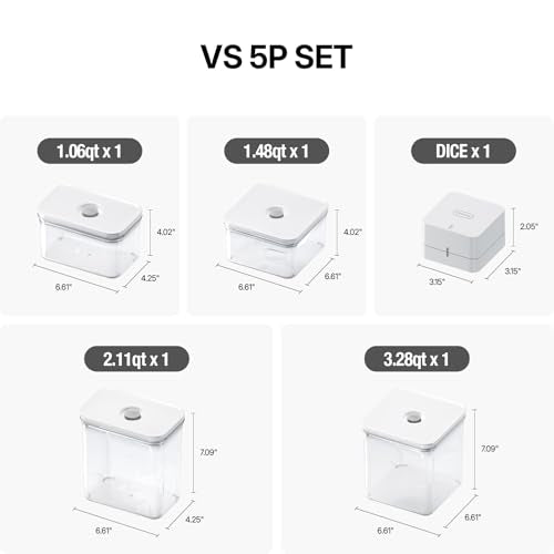 Premium Airtight Food Storage Containers & Vacuum Sealer Machine Starter Set (OT-VS SET/5P)