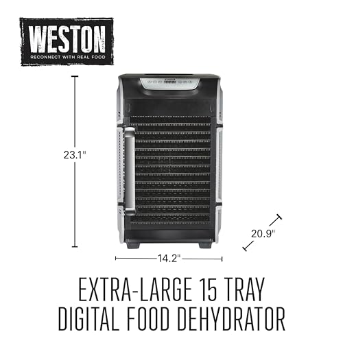 Food Dehydrator Machine for Jerky (Precision Digital Temperature Control (90-160F) / 15 trays, Gray)