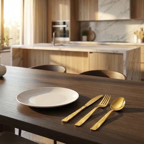 40 Piece Gold Flatware Set for 8 (Gold / 40-Piece)