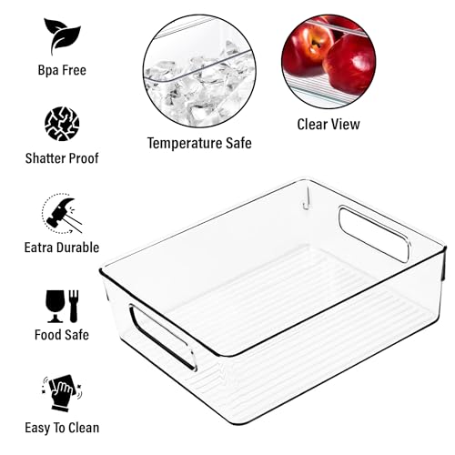 Clear Plastic Storage Bins (10.8 X 7.9 X 3.4)