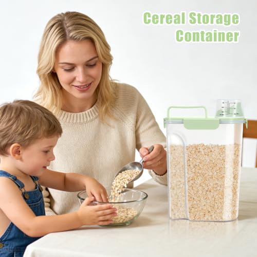 5 Lbs Pet Dog Food Storage Container for Travel Bird Seed Dispenser (Pale Green-5L)
