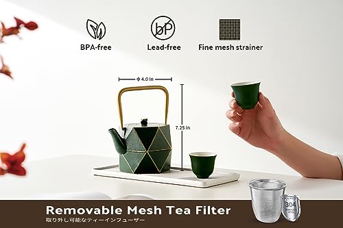 Cast Iron Teapot (30 oz / Green Diamond)