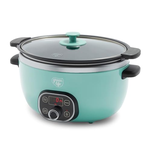 8QT Ceramic Nonstick Slow Cooker (Turquoise / 8 Quarts)