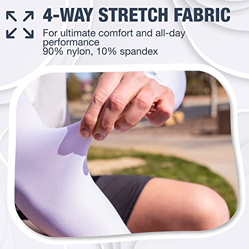 Cooling Arm Sleeves for Men & Women (1 Pair: White / One Size)