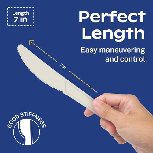 Ivory White Compostable Heavy Duty Silverware Set 340 Pieces Bulk