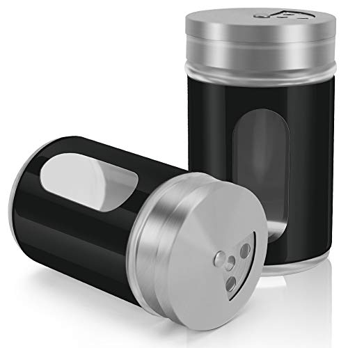 2pcs Salt and Pepper Shakers (Black)
