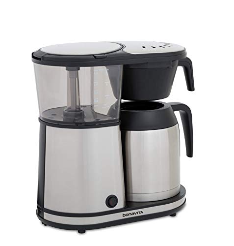 8 Cup Drip Coffee Maker Machine (Black, Silver)