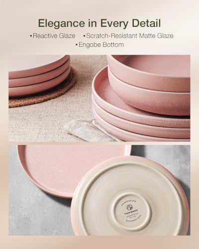 Milkyway 24 Piece Stoneware Dinnerware Set (Light Pink / Service for 8 (Standard Dinner Set))