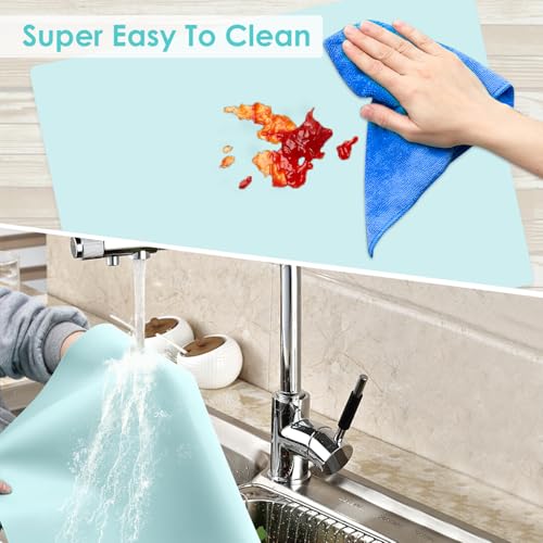Extra Large Silicone Craft Mat for Kids (Mint Green / 23.6"L x 15.7"W)